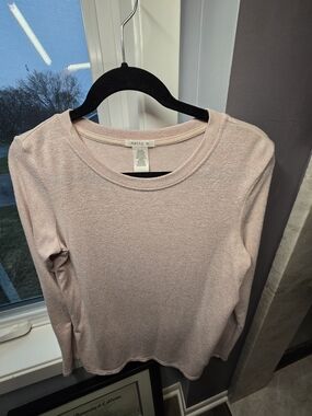 Matty M Blush Pink Long Sleeve Crewneck Top
